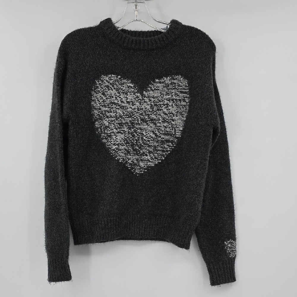 Sundance Charcoal Gray Heart Sweater Size XS